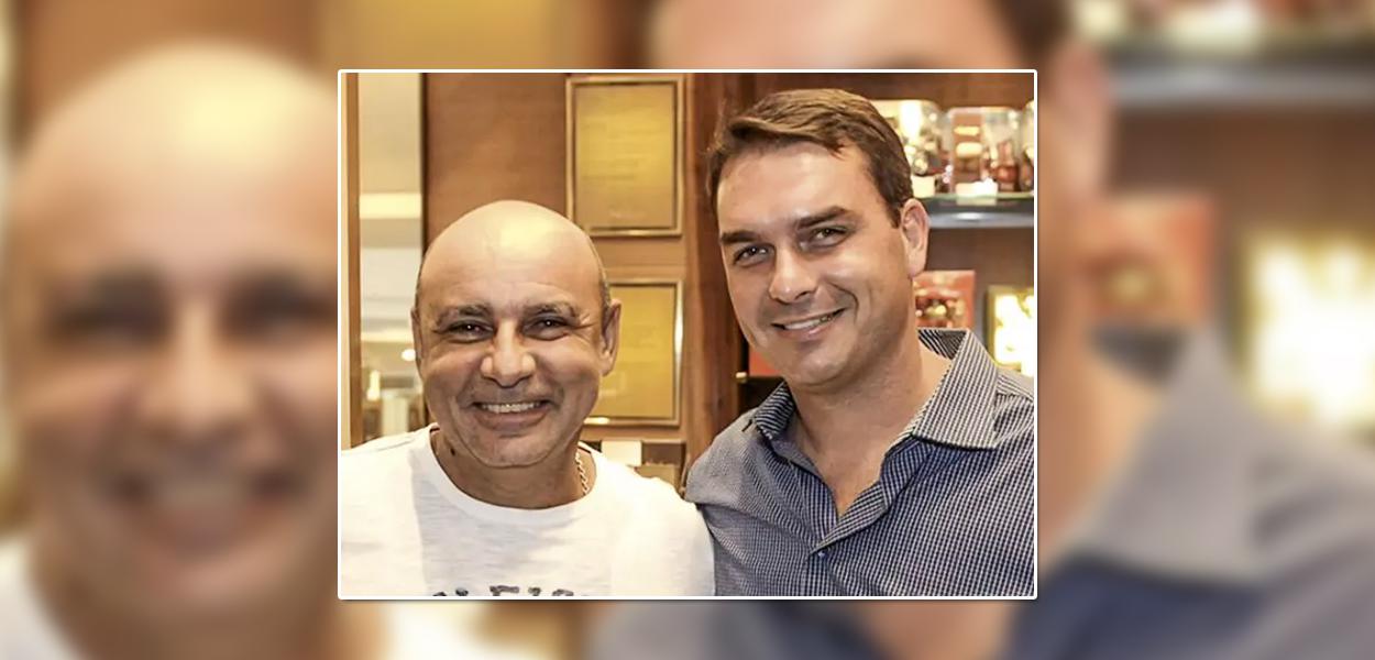 Flávio Bolsonaro e Fabrício Queiroz (Foto: Reprodução) www.brasil247.com - Flávio Bolsonaro e Fabrício Queiroz