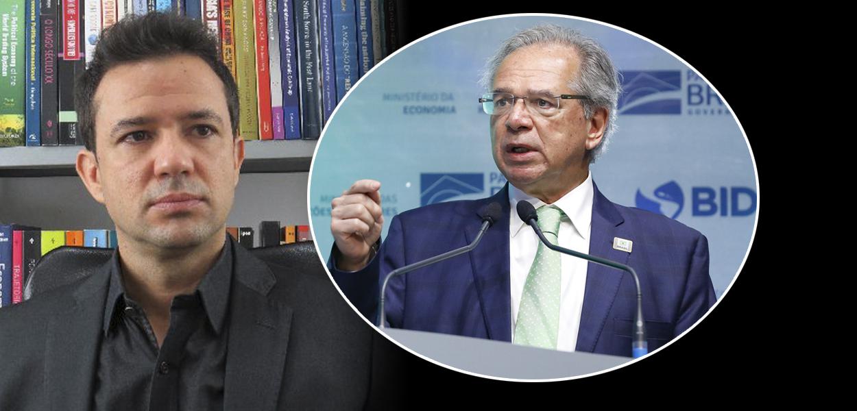 Uallace Moreira e Paulo Guedes (Foto: Reprodução/Twitter | Alan Santos/PR) www.brasil247.com - Uallace Moreira e Paulo Guedes