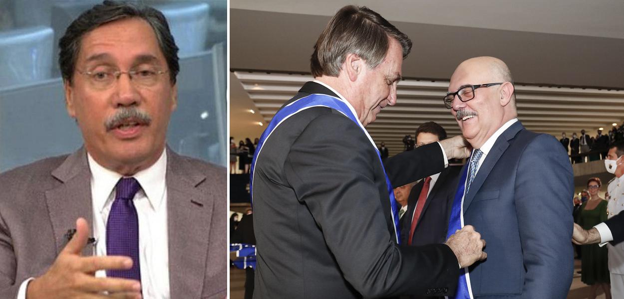 Merval Pereira e Bolsonaro com Milton Ribeiro (Foto: Reprodução | Alan Santos/PR) www.brasil247.com - Merval Pereira e Bolsonaro com Milton Ribeiro