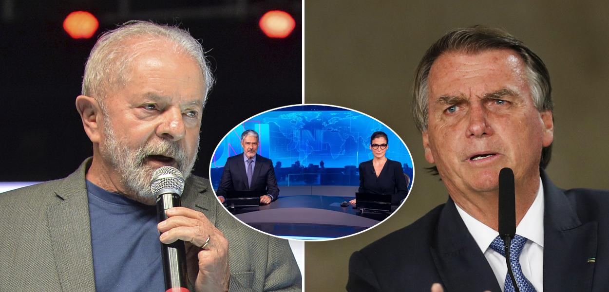 Lula, William Bonner, Renata Vasconcellos e Jair Bolsonaro (Foto: Alessandro Dantas | Reproduçao/TV Globo | REUTERS/Adriano Machado) www.brasil247.com - Lula, William Bonner, Renata Vasconcellos e Jair Bolsonaro
