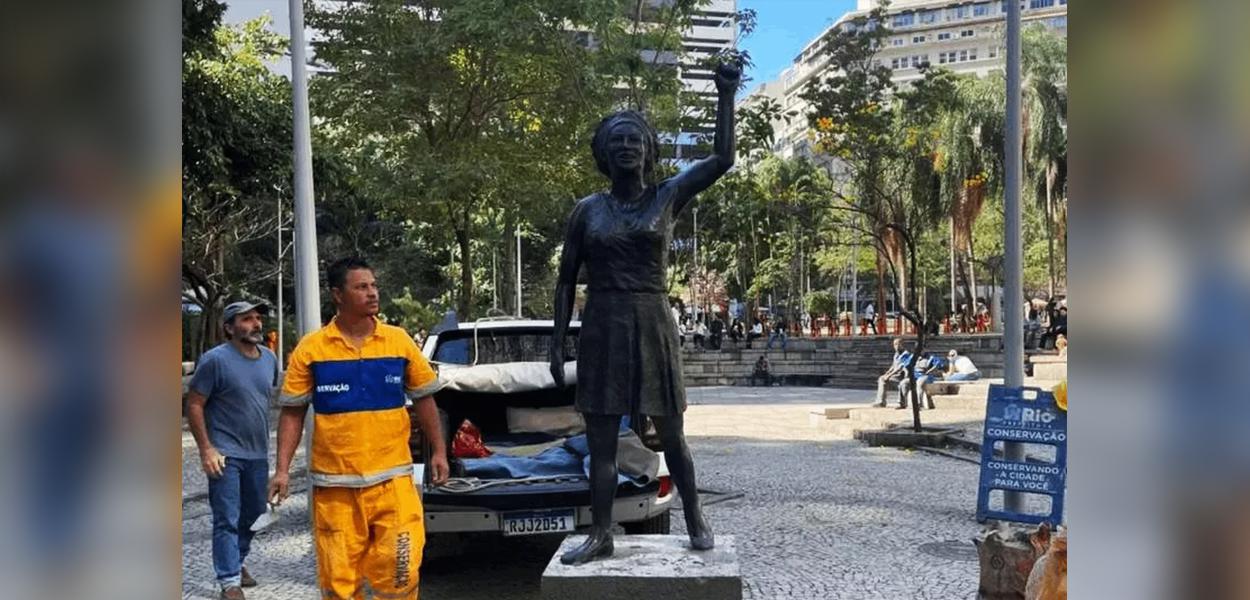 Imagem da estátua de Marielle Franco (Foto: Divulgação/Instituto Marielle Franco) www.brasil247.com - Imagem da estátua de Marielle Franco