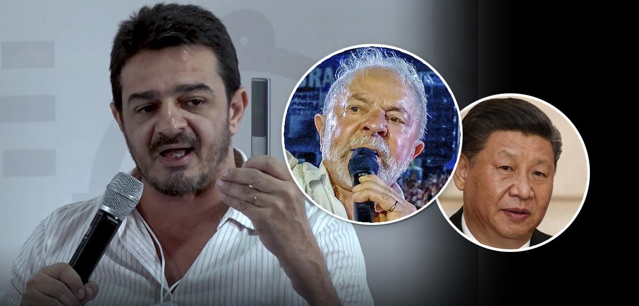 Elias Jabbour, Lula e Xi Jinping (Foto: Reprodução/Youtube | Ricardo Stuckert | Reuters) www.brasil247.com - Elias Jabbour, Lula e Xi Jinping