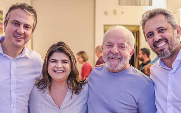 Camilo Santana, Adelita Monteiro, Lula e Elmano de Freitas (Foto: Ricardo Stuckert/Divulgação) Camilo Santana, Adelita Monteiro, Lula e Elmano de Freitas