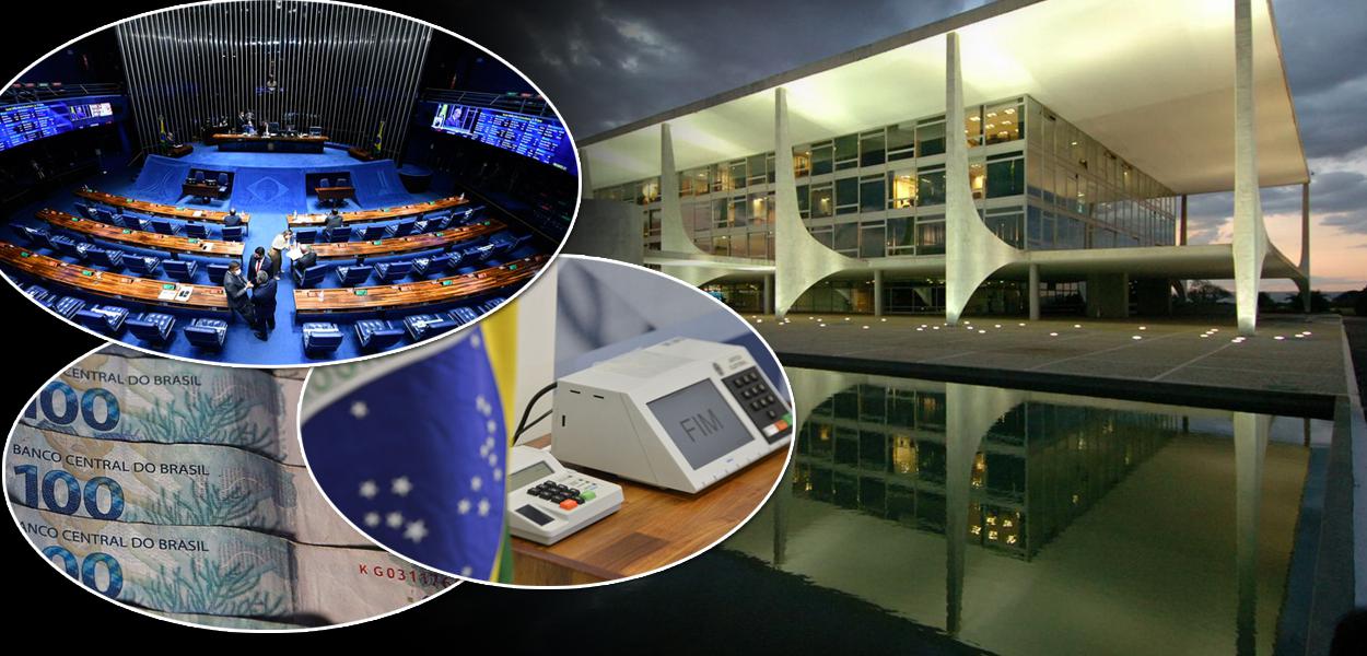 Senado, dinheiro, urna e, ao fundo, o Palácio do Planalto (Foto: ABR) www.brasil247.com - Senado, dinheiro, urna e, ao fundo, o Palácio do Planalto