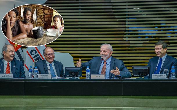 Da esq. para dir.: Aloizio Mercadante, Geraldo Alckmin, ex-presidente Luiz Inácio Lula da Silva e o presidente da Fiesp, Josué Gomes da Silva (Foto: Ricardo Stuckert e Agência Brasil) Da esq. para dir.: Aloizio Mercadante, Geraldo Alckmin, ex-presidente Luiz Inácio Lula da Silva e o presidente da Fiesp, Josué Gomes da Silva
