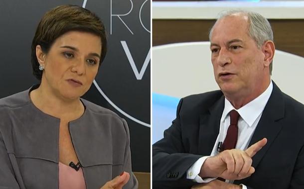 Vera Magalhães e Ciro Gomes (Foto: Reprodução/TV Cultura) Vera Magalhães e Ciro Gomes