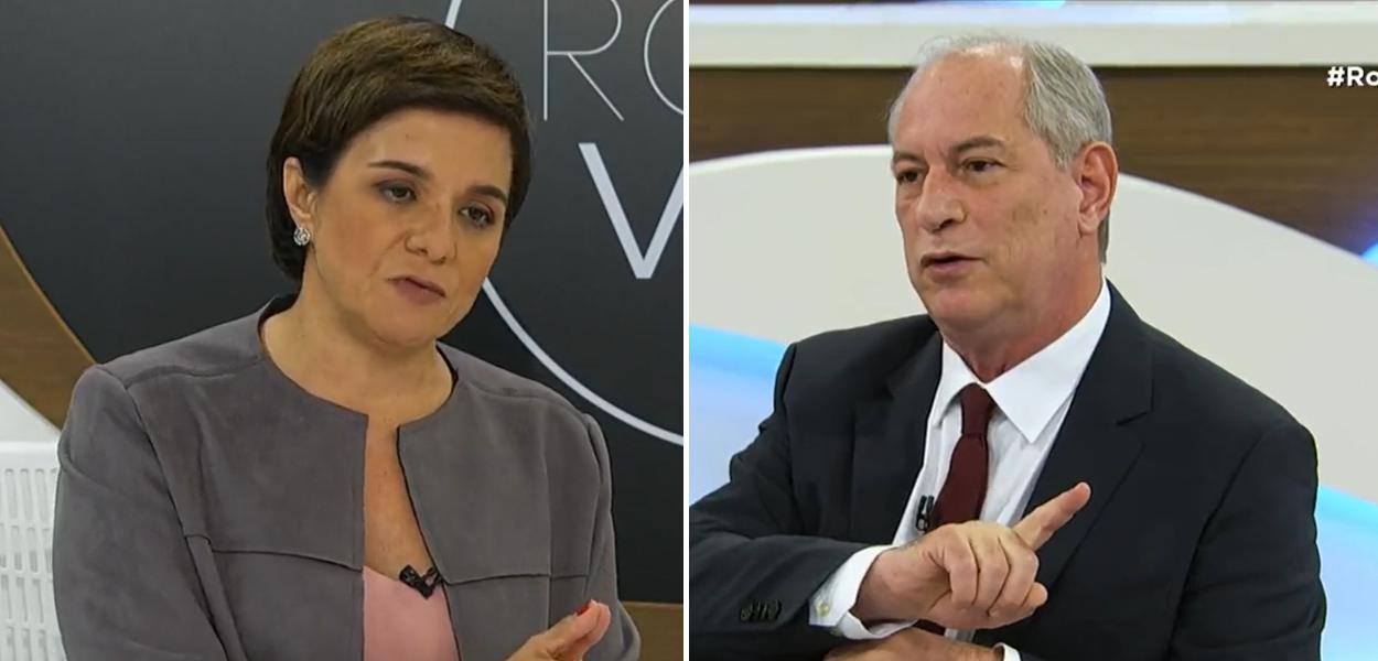 Vera Magalhães e Ciro Gomes (Foto: Reprodução/TV Cultura) www.brasil247.com - Vera Magalhães e Ciro Gomes