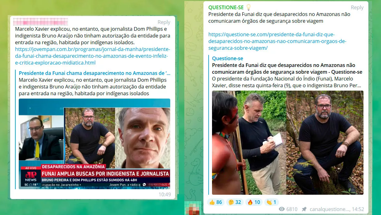 Reação dos grupos bolsonaristas após entrevista do presidente da Funai na Jovem Pan