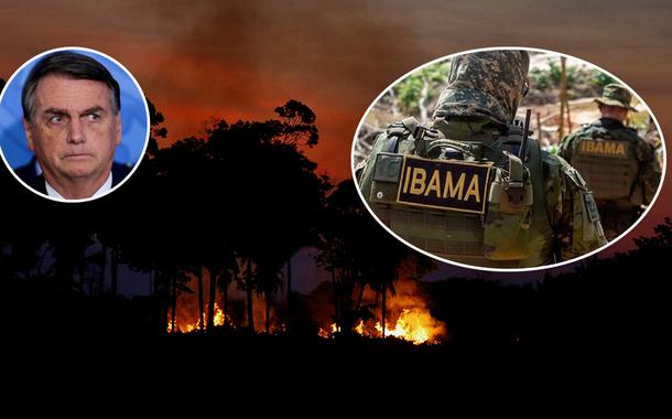 Bolsonaro, floresta em chamas e Ibama (Foto: REUTERS/Adriano Machado | REUTERS/Ueslei Marcelino | Divulgação/IBAMA) Bolsonaro, floresta em chamas e Ibama