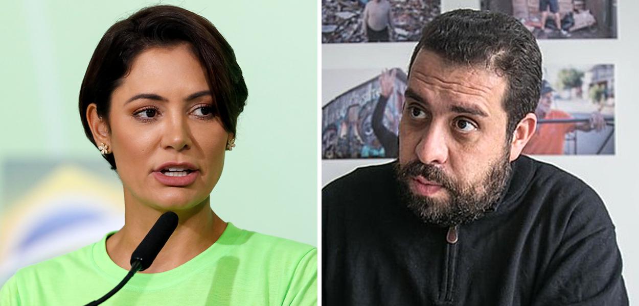 Michelle Bolsonaro e Guilherme Boulos (Foto: Isac Nóbrega/PR | Giulia Cassol/Sul21) www.brasil247.com - Michelle Bolsonaro e Guilherme Boulos