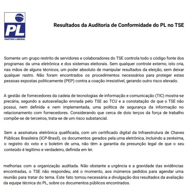 documento golpista PL