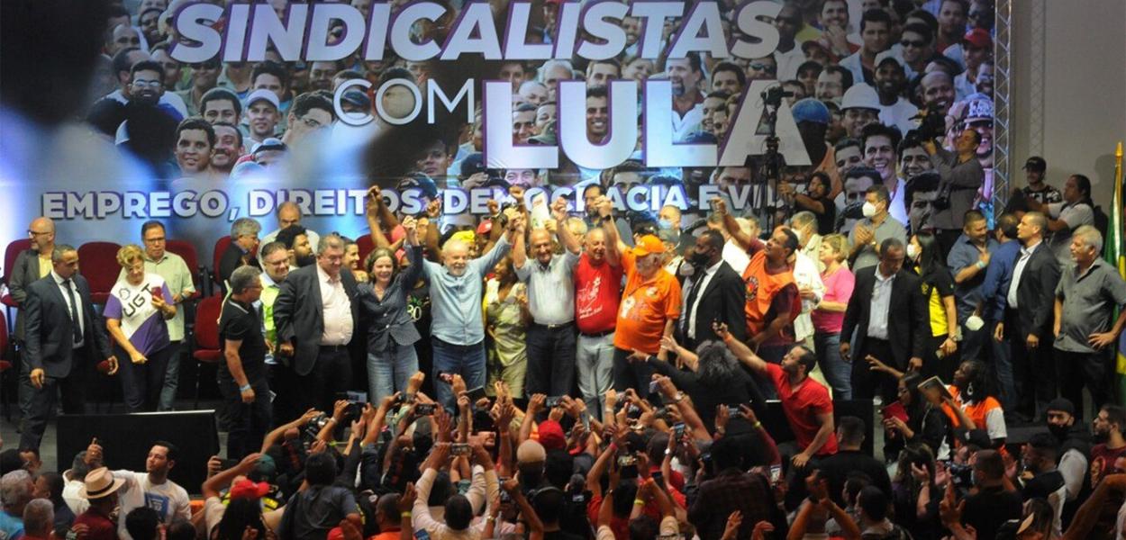 Sindicalistas com Lula (Foto: Divulgação) www.brasil247.com - Sindicalistas com Lula
