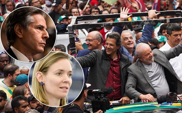 Secretário de Estado dos EUA, Antony Blinken, eurodeputada alemã Anna Cavazzini e o ex-presidente Lula (Foto: Reuters) Secretário de Estado dos EUA, Antony Blinken, eurodeputada alemã Anna Cavazzini e o ex-presidente Lula
