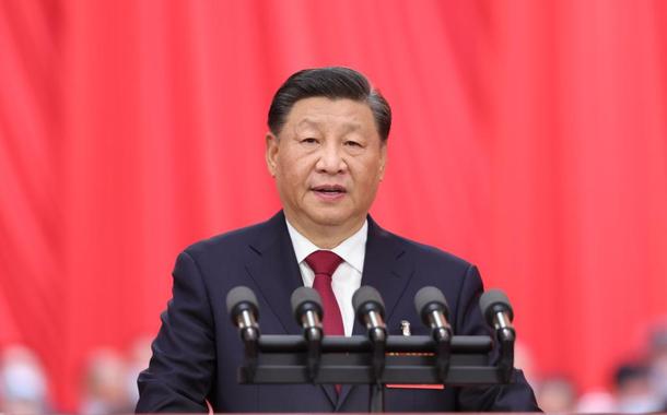 Xi Jinping discursa perante o 20º Congresso do PCCh (Foto: Xinhua) Xi Jinping discursa perante o 20º Congresso do PCCh