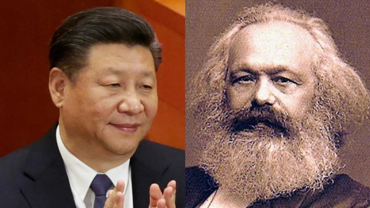 Xi Jinping e Karl Marx (Foto: Reprodução) www.brasil247.com - Xi Jinping e Karl Marx