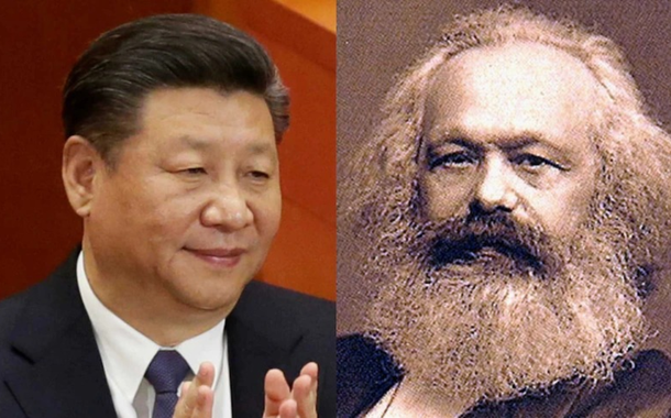 Xi Jinping e Karl Marx (Foto: Reprodução) Xi Jinping e Karl Marx