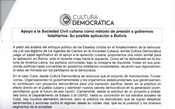 Fac-silime de documento de ONG financiada pelos EUA (Foto: Rebelion.org) Fac-silime de documento de ONG financiada pelos EUA