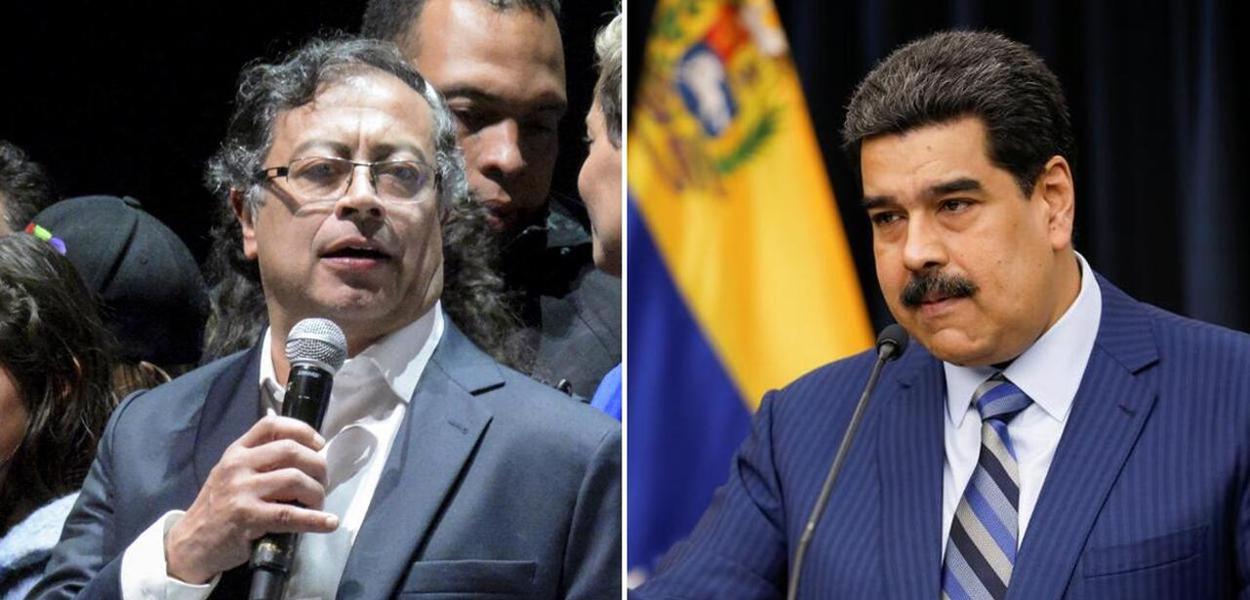 Gustavo Petro e Nicolás Maduro (Foto: Reuters) www.brasil247.com - Gustavo Petro e Nicolás Maduro