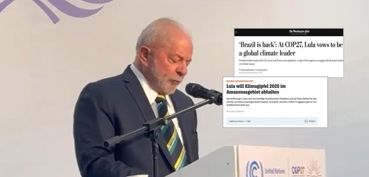 Luiz Inácio Lula da Silva em discurso na COP27, no Egito