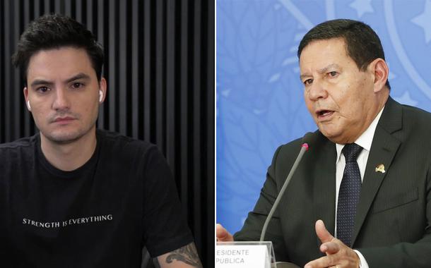 Felipe Neto e Hamilton Mourão (Foto: Reprodução | Alan Santos/PR) Felipe Neto e Hamilton Mourão