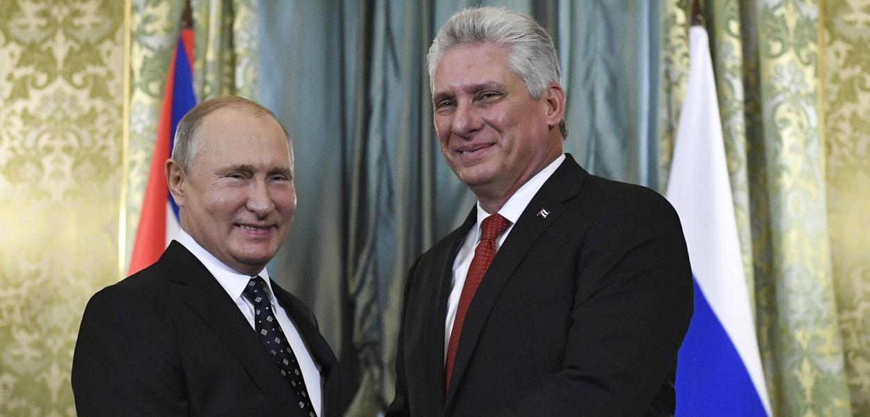 Vladimir Putin e Miguel Díaz-Canel (Foto: Reprodução/Sputnik) www.brasil247.com - Vladimir Putin e Miguel Díaz-Canel
