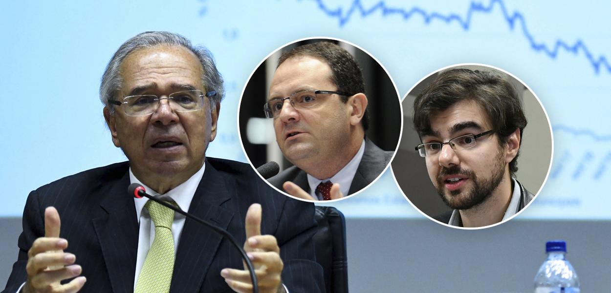Paulo Guedes, Nelson Barbosa e Guilherme Mello (Foto: EDU ANDRADE/Ascom/ME | Edilson Rodrigues/Agência Senado | Marcos Oliveira/Agência Senado) www.brasil247.com - Paulo Guedes, Nelson Barbosa e Guilherme Mello