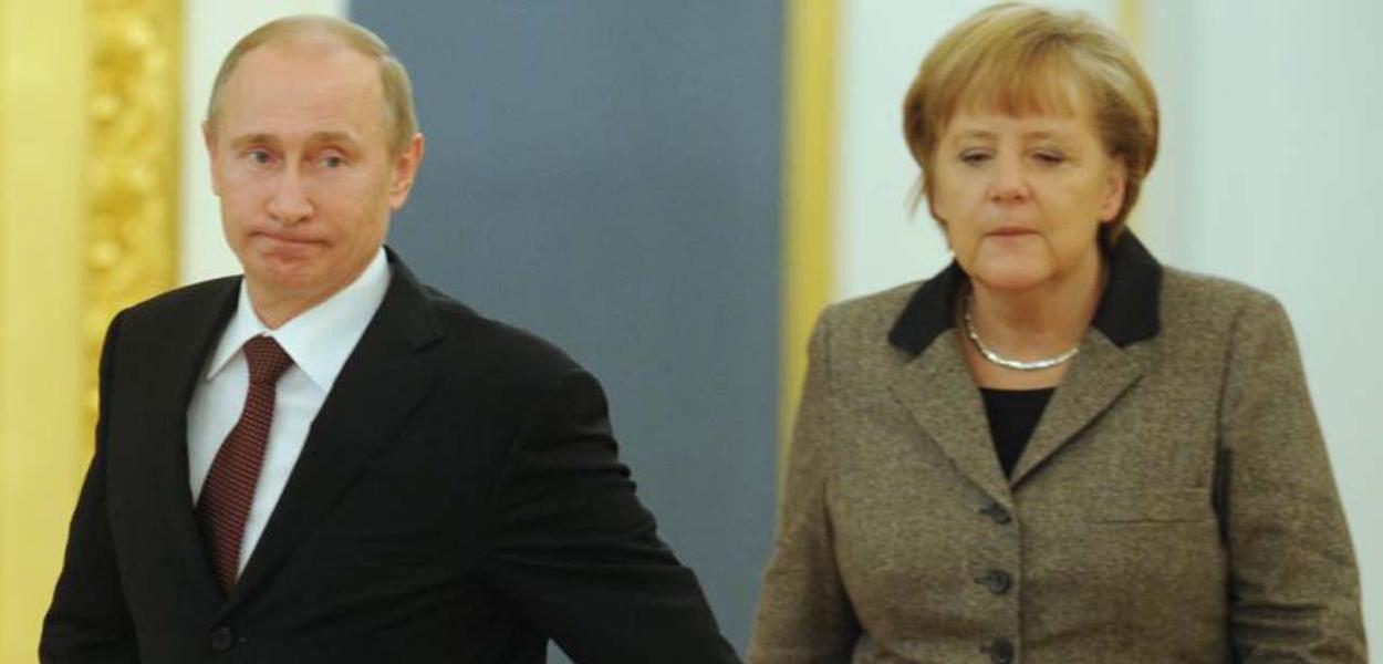 Angela Merkel, e Vladimir Putin (Foto: Roberta Namour) www.brasil247.com - Angela Merkel, e Vladimir Putin