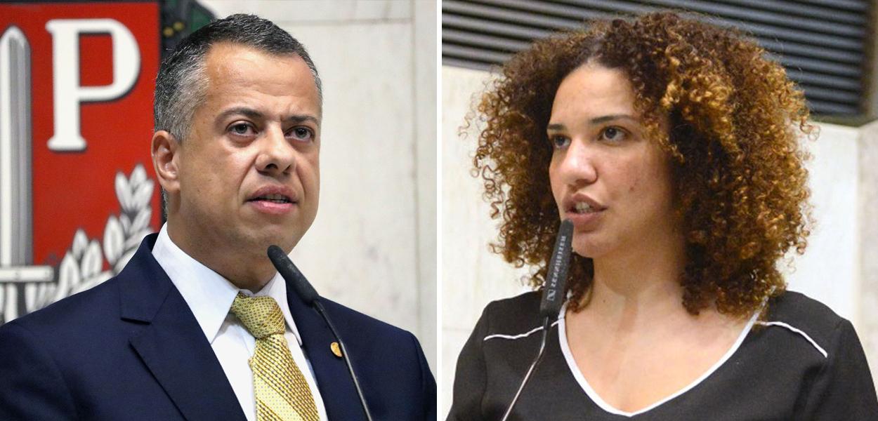 Wellington Moura e Mônica Seixas (Foto: Marco A. Cardelino/Alesp | Marcos Ramos/Alesp) www.brasil247.com - Wellington Moura e Mônica Seixas