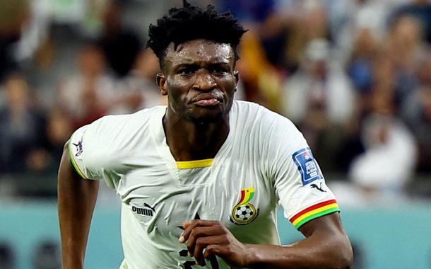 Mohammed Kudus comemora terceiro gol de Gana contra a Coreia do Sul pela Copa do Mundo do Catar 28/11/2022 (Foto: REUTERS/Molly Darlington) Mohammed Kudus comemora terceiro gol de Gana contra a Coreia do Sul pela Copa do Mundo do Catar 28/11/2022