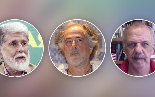 Celso Amorim, Pepe Escobar e Reginaldo Nasser (Foto: Juca Varella | Divulgação) Celso Amorim, Pepe Escobar e Reginaldo Nasser