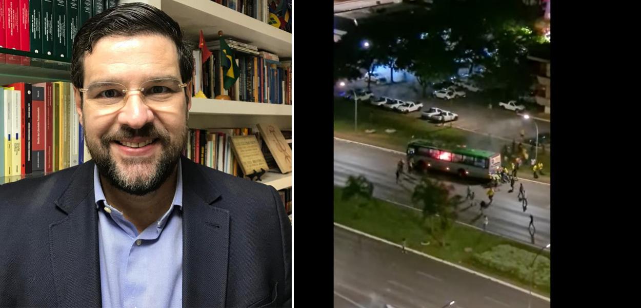 Marcelo Uchôa e bolsonaristas fazendo vandalismo em Brasília (Foto: Divulgação | Reprodução) www.brasil247.com - Marcelo Uchôa e bolsonaristas fazendo vandalismo em Brasília