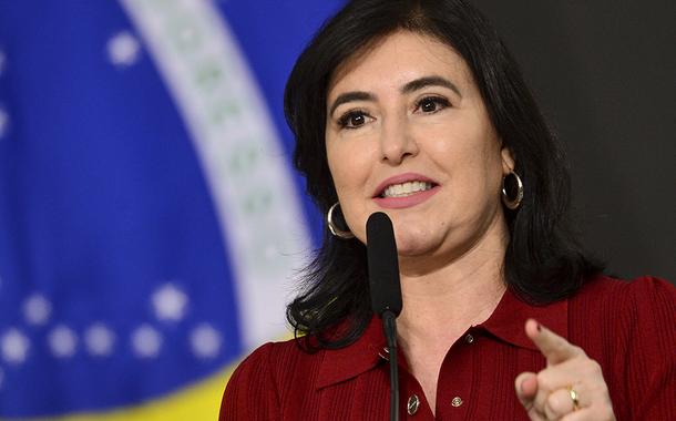 A ministra do Planejamento e Orçamento, Simone Tebet, toma posse em cerimônia no Salão Nobre do Palácio do Planalto. (Foto: Marcelo Camargo/Agência Brasil) A ministra do Planejamento e Orçamento, Simone Tebet, toma posse em cerimônia no Salão Nobre do Palácio do Planalto.