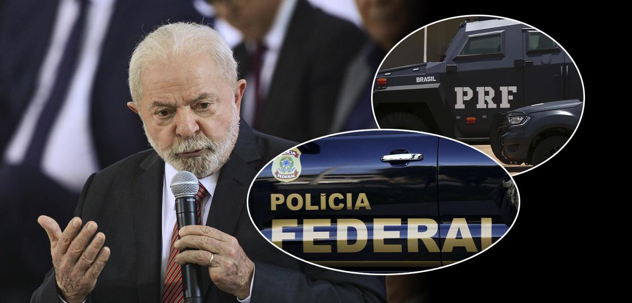 Presidente Lula, PF e PRF (Foto: Marcelo Camargo/Agência Brasil | José Cruz/Agência Brasi) www.brasil247.com - Presidente Lula, PF e PRF