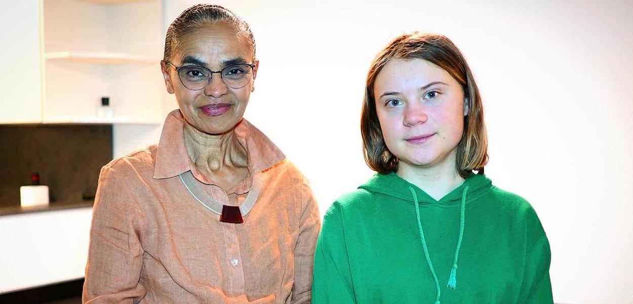 Marina Silva e Greta Thunberg (Foto: Reprodução (Redes Sociais)) www.brasil247.com - Marina Silva e Greta Thunberg