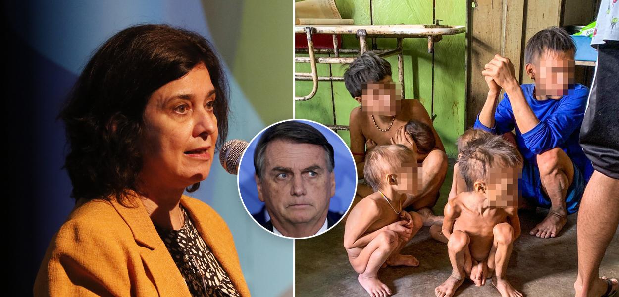 Ministra da Saúde, Nísia Trindade, Jair Bolsonaro e yanomami (Foto: Fernando Frazão/Agência Brasil | REUTERS/Ueslei Marcelino | Condisi-YY/Divulgação) www.brasil247.com - Ministra da Saúde, Nísia Trindade, Jair Bolsonaro e yanomami
