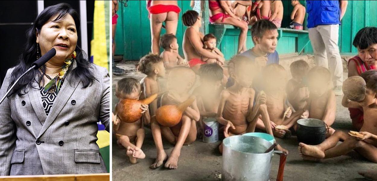 Joenia Wapichana e os índios yanomamis (Foto: Câmara dos Deputados | Divulgação) www.brasil247.com - Joenia Wapichana e os índios yanomamis