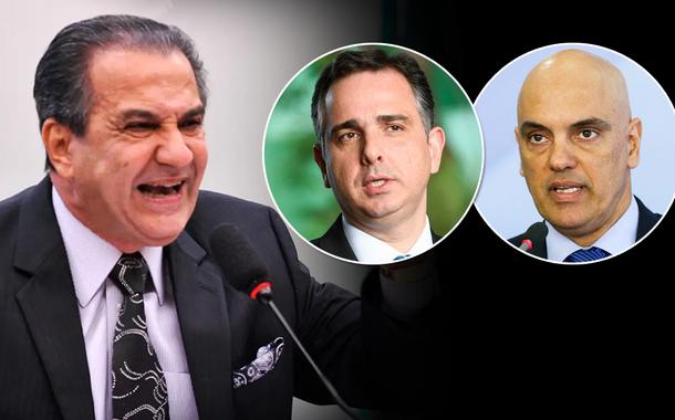 Da esq.: para dir.: Silas Malafaia, Rodrigo Pacheco e Alexandre de Moraes (Foto: ABR) Da esq.: para dir.: Silas Malafaia, Rodrigo Pacheco e Alexandre de Moraes