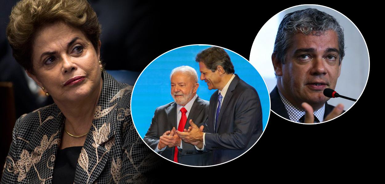 www.brasil247.com - Da esq. para a dir.: Dilma Rousseff, Luiz Inácio Lula da Silva (gravata vermelha), Fernando Haddad e Marcos Troyjo, atual presidente do Novo Banco de Desenvolvimento (NBD), dos Brics