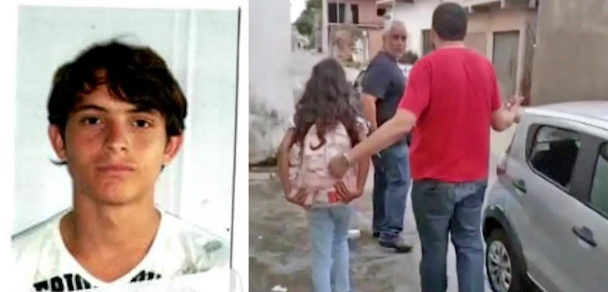 Eduardo da Silva Noronha e menina de 12 anos saindo do cativeiro (Foto: Reprodução/TV Globo) www.brasil247.com - Eduardo da Silva Noronha e menina de 12 anos saindo do cativeiro