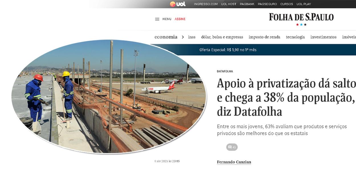 Manchete da Folha de S. Paulo (Foto: ABR | Reprodução) www.brasil247.com - Manchete da Folha de S. Paulo
