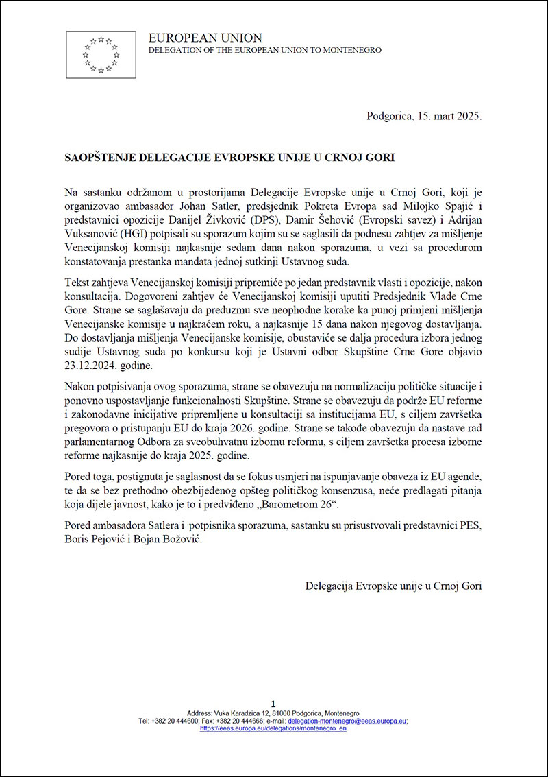 saopštenje eu