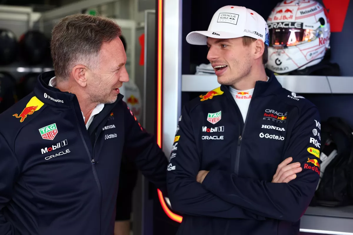 Maks Ferštapen i Kristijan Horner na Velikoj nagradi Japana, 4. aprila 2025. (Foto: Getty Images)