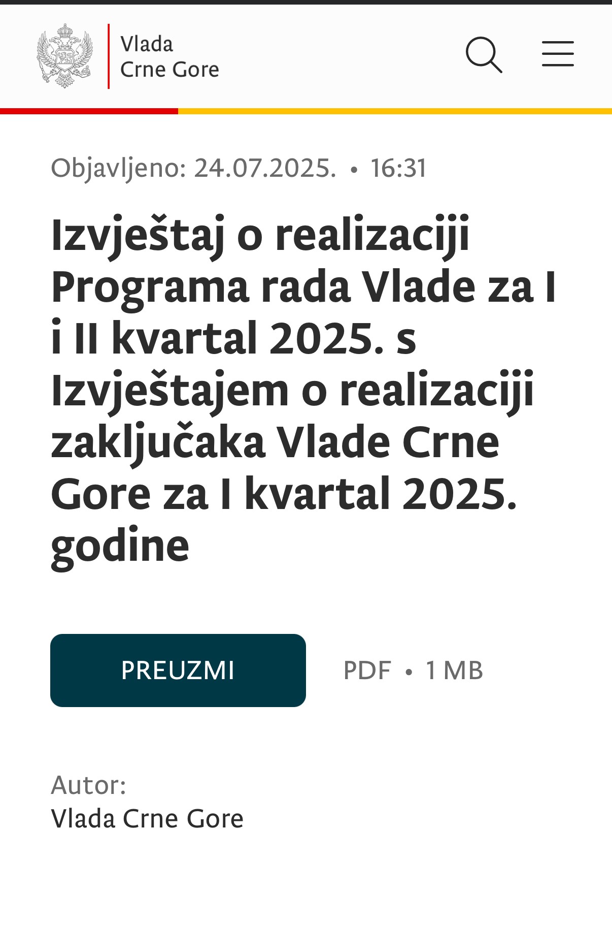 Podaci ministarstava