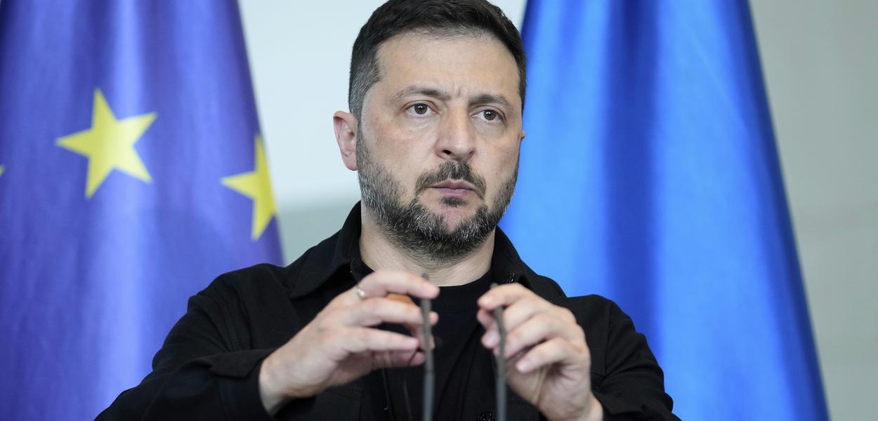 Ukrajinski predsjednik Volodimir Zelenski na konferenciji za medije u Berlinu, 13. avgust 2025. (Foto: Ebrahim Noroozi)