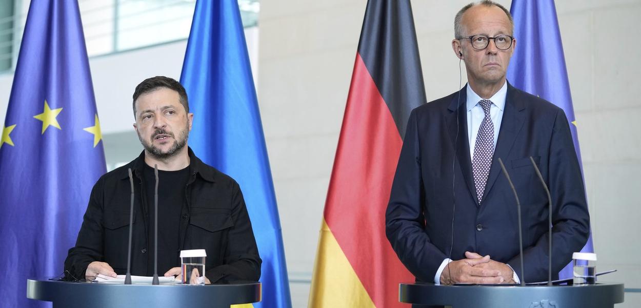 Zelenski i Merc na konferenciji za medije (Foto: Ebrahim Noroozi)