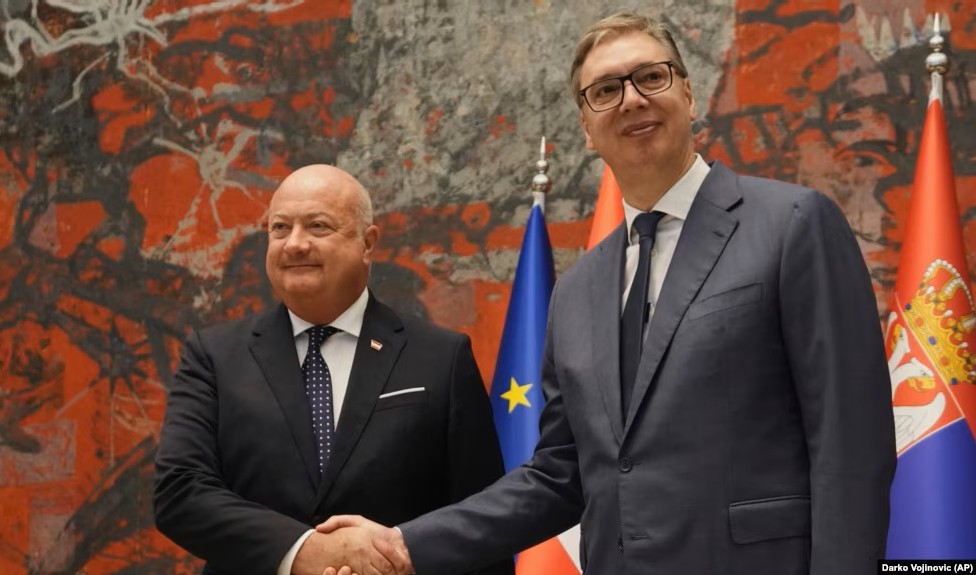 Štoker i Vučić (Foto: AP/Darko Vojinović)