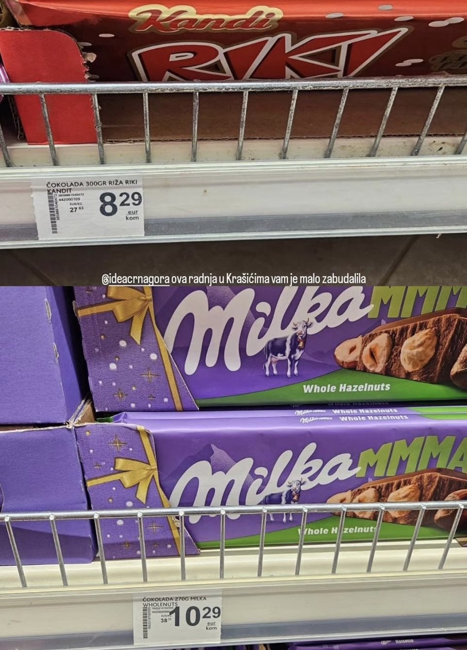 Milka čokolada u jednom marketu