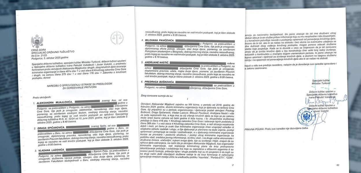SPECIJALNO TUŽILAŠTVO KAO POLITIČKA BATINA VLASTI: Naredba o sprovođenju istrage (Foto: Portal ETV )