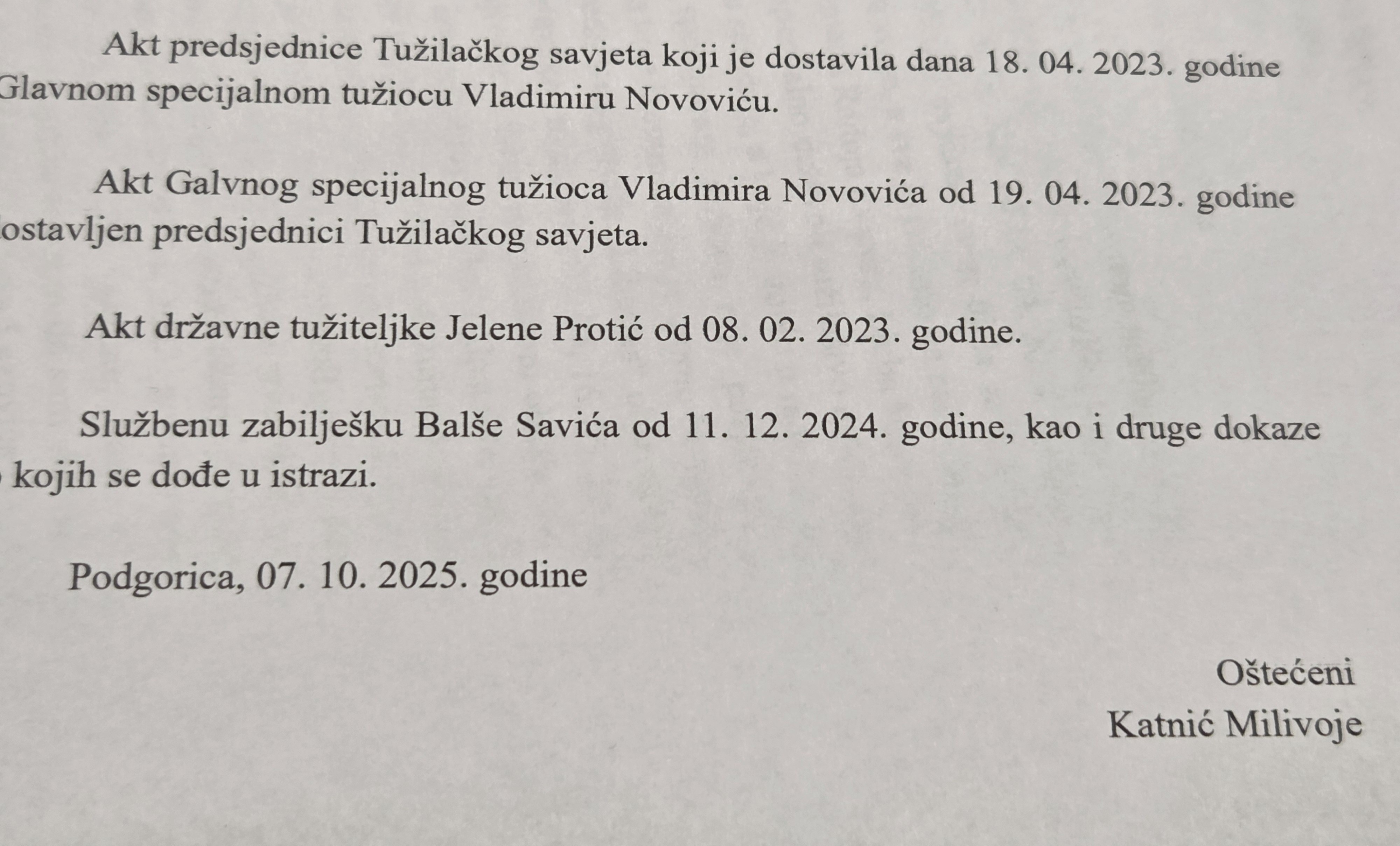 HOĆE LI BITI REAKCIJE SDT-A: Posljednja stranaka Katnićeve krivične prijave