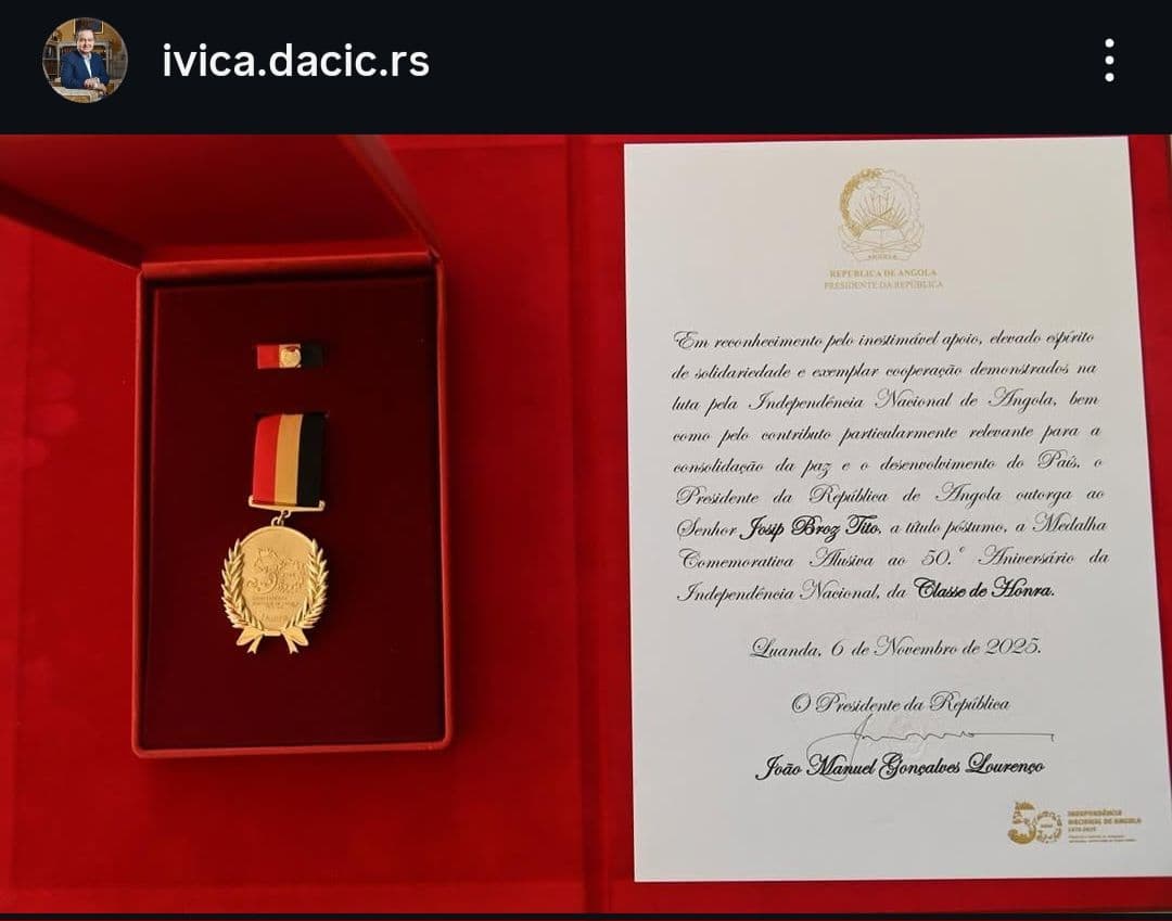 Orden časti Angole za Tita